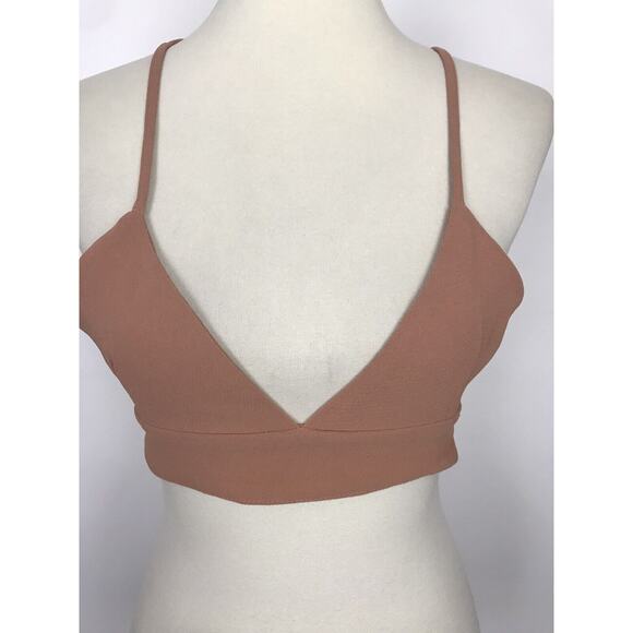 Storets Crop Triangle Tank Top Strappy Criss Cross Back - Picture 3 of 7